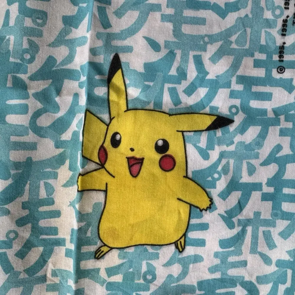 Vintage 1998 Pokemon Twin Bedding 1 Flat Sheet Pikachu Fabric Craft